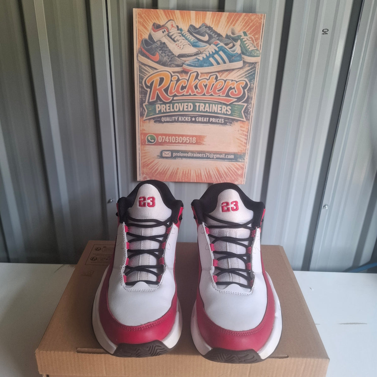 Nike Air Jordan Trainers - Red and White, Good Condition UK 5