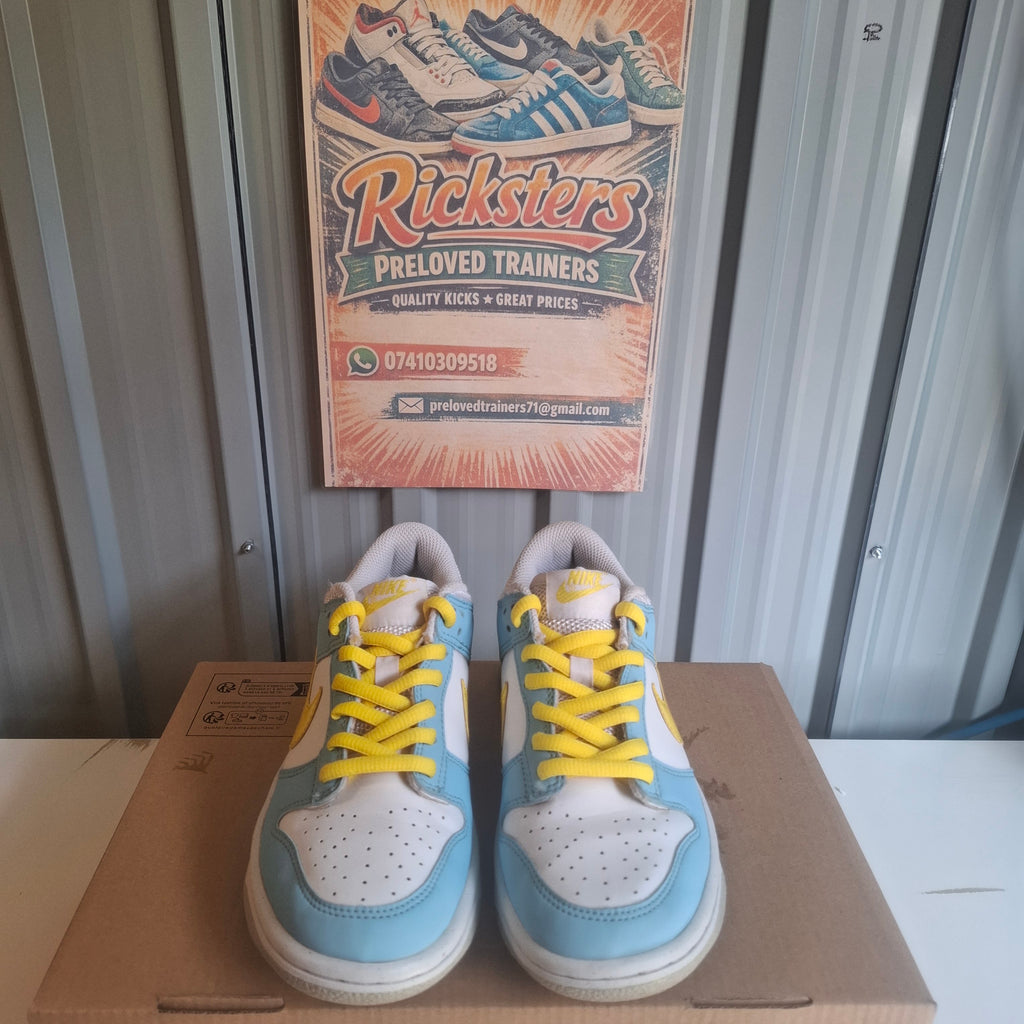 Nike Trainers - Blue, White & Yellow, Very Good Condition UK 3.5