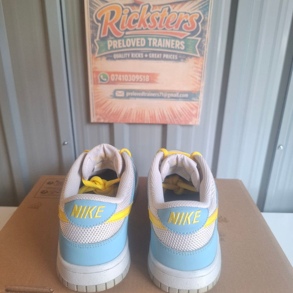 Nike Trainers - Blue, White & Yellow, Very Good Condition UK 3.5