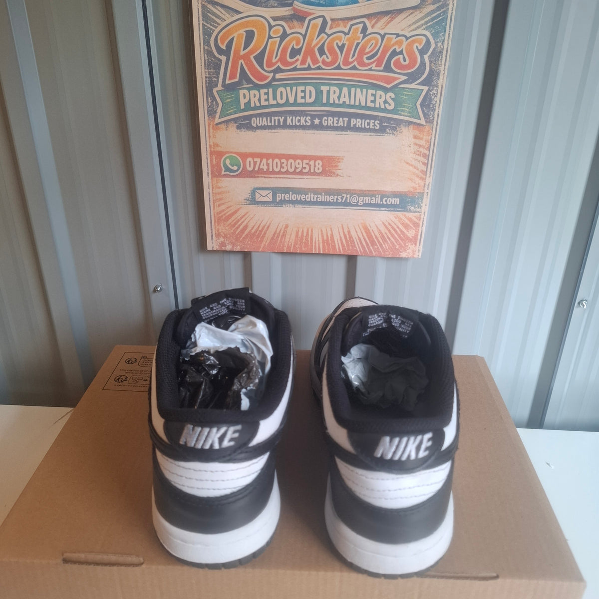ke Dunk Low Trainers – Black and White, Very Good Condition UK 4