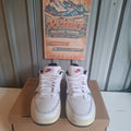 Nike Trainers - White with Blue and Green Accents, Good Condition UK 4.5