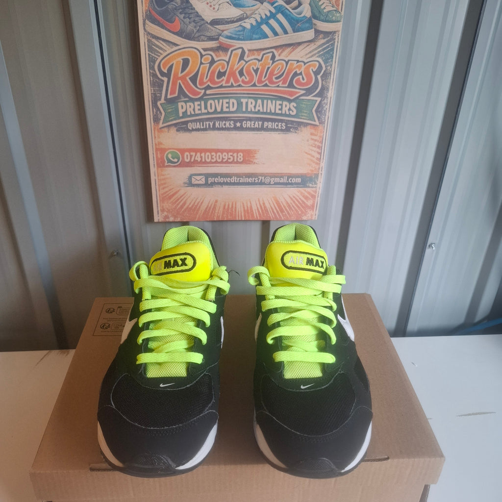 Nike Air Max Black and Neon Green Trainers UK 5.5