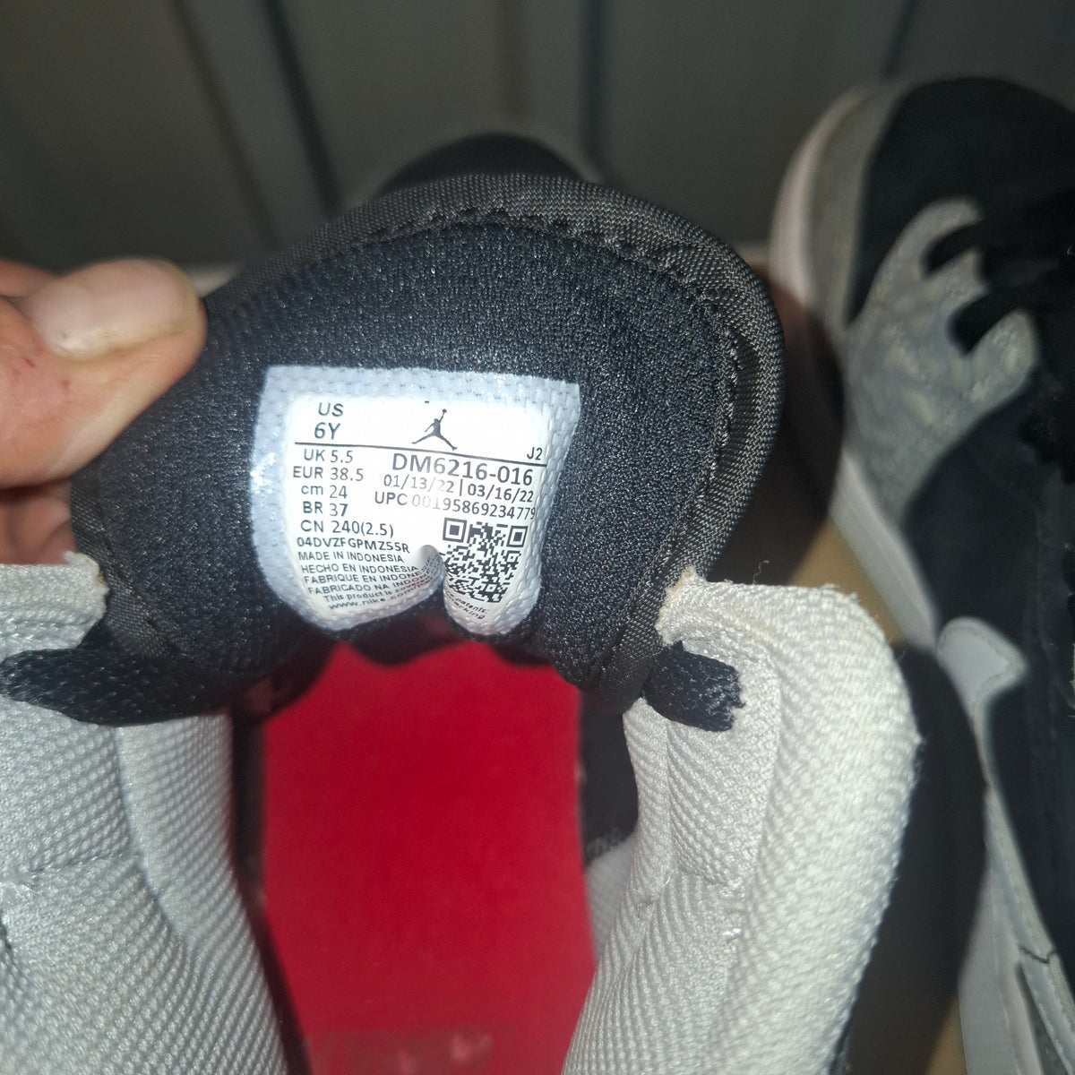 Nike Air Jordan 1 Mid Trainers - Grey/Black UK 5.5