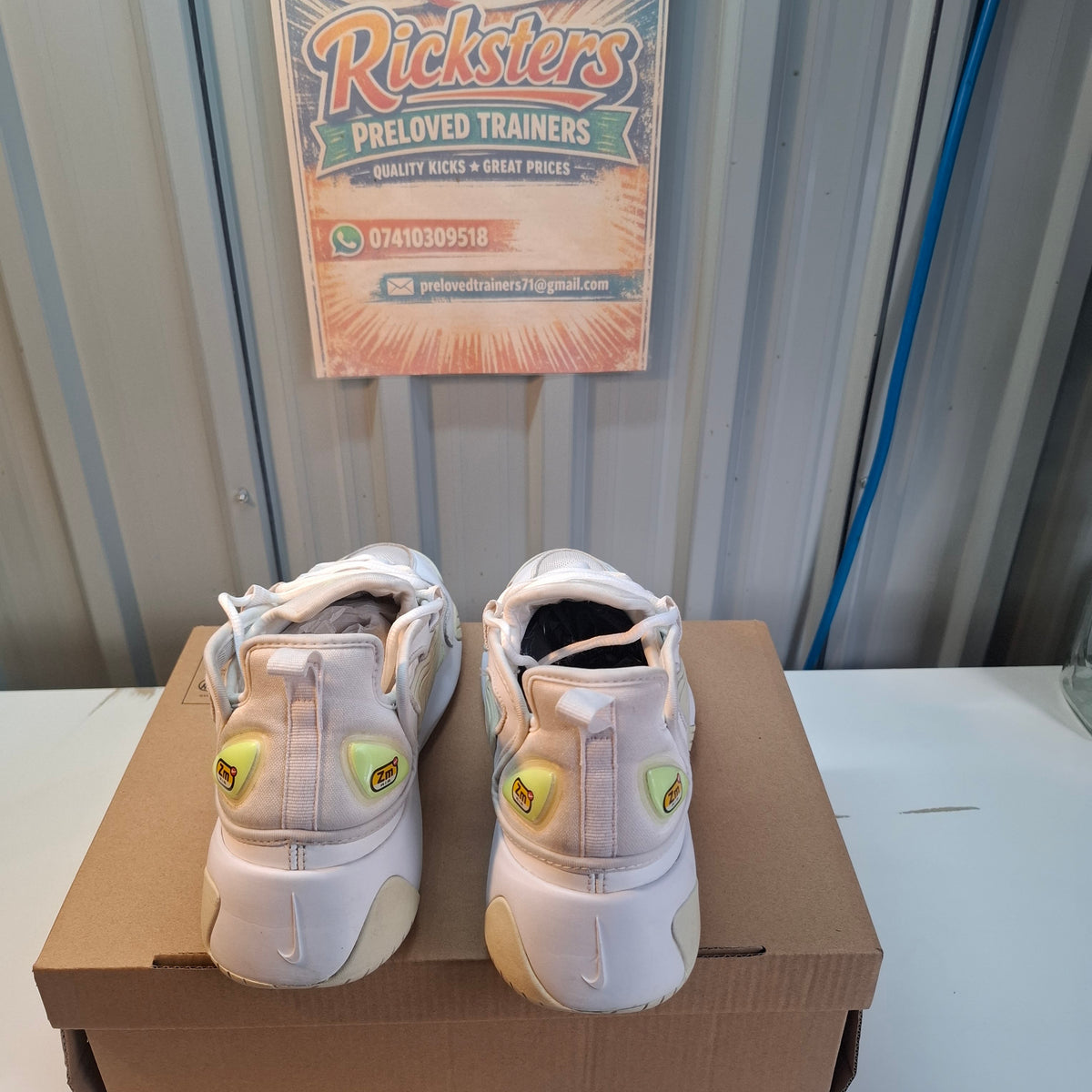 Nike Zoom 2K Trainers – White/Pale Yellow, Very Good Condition UK 6