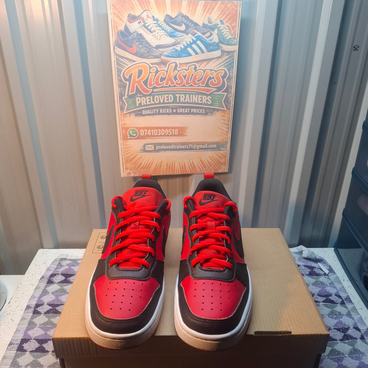 Nike Court Vision Low Next Nature Trainers Red/Black UK 5.5