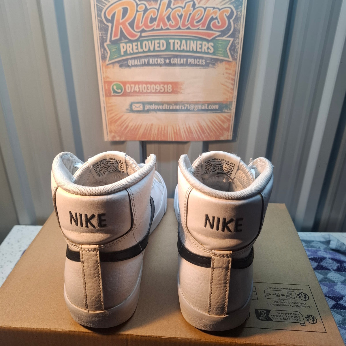 Nike Blazer Mid '77 Trainers - White/Black, Good Condition UK 5