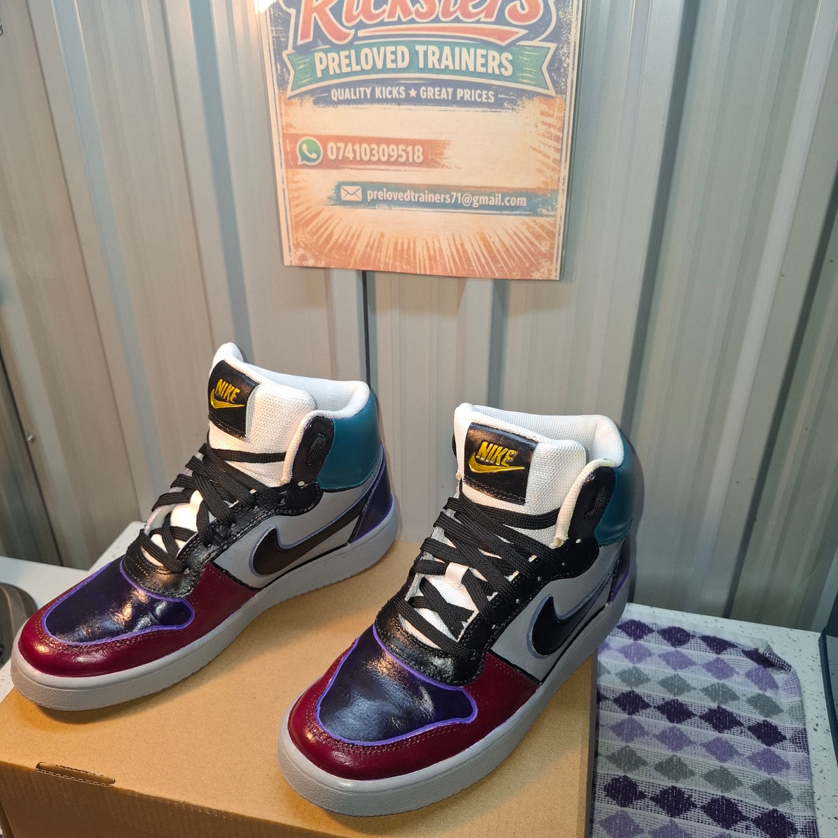 Nike High-Top Trainers – Multicoloured, Good Condition UK 5