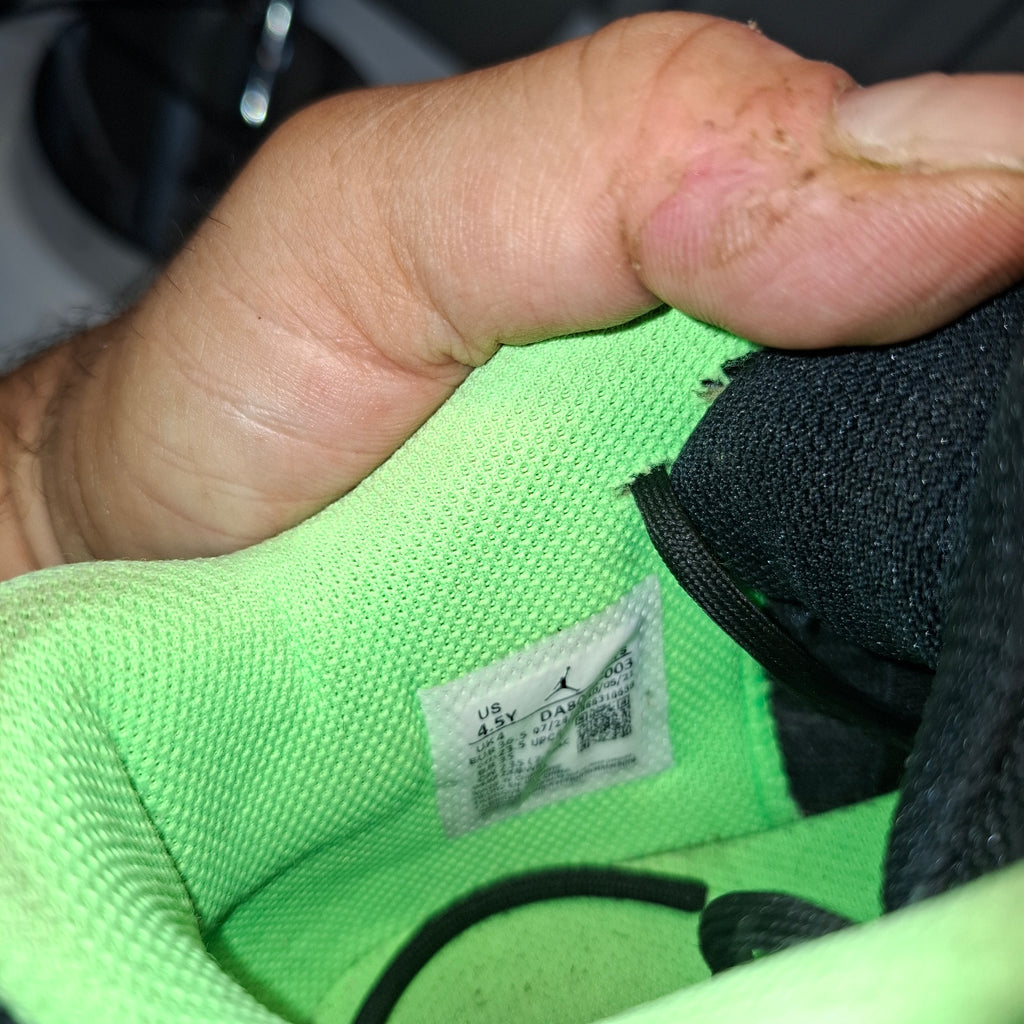 Jordan Trainers Black and Green - Good Condition UK 4