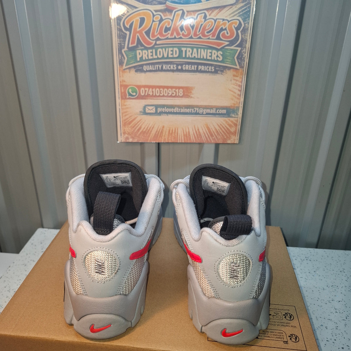 Nike Air Barrage Low Trainers – Grey/Red, UK 5.5