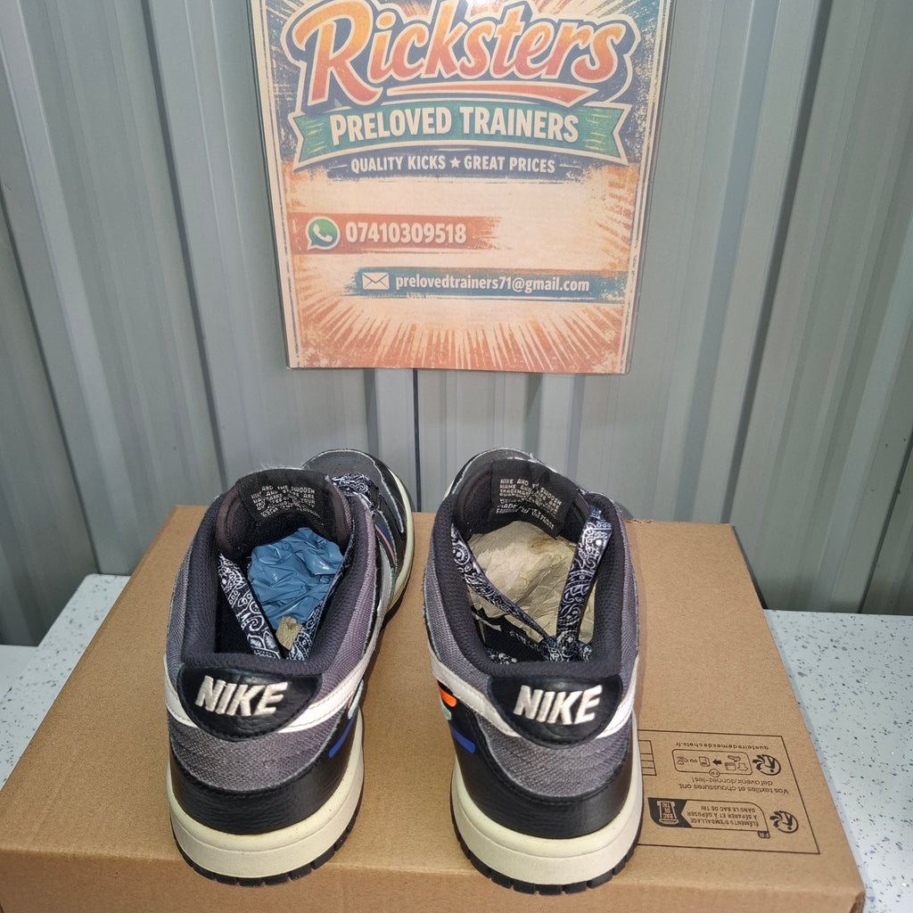 Nike Dunk Low Trainers - Black/Grey, Good Condition UK 3.5