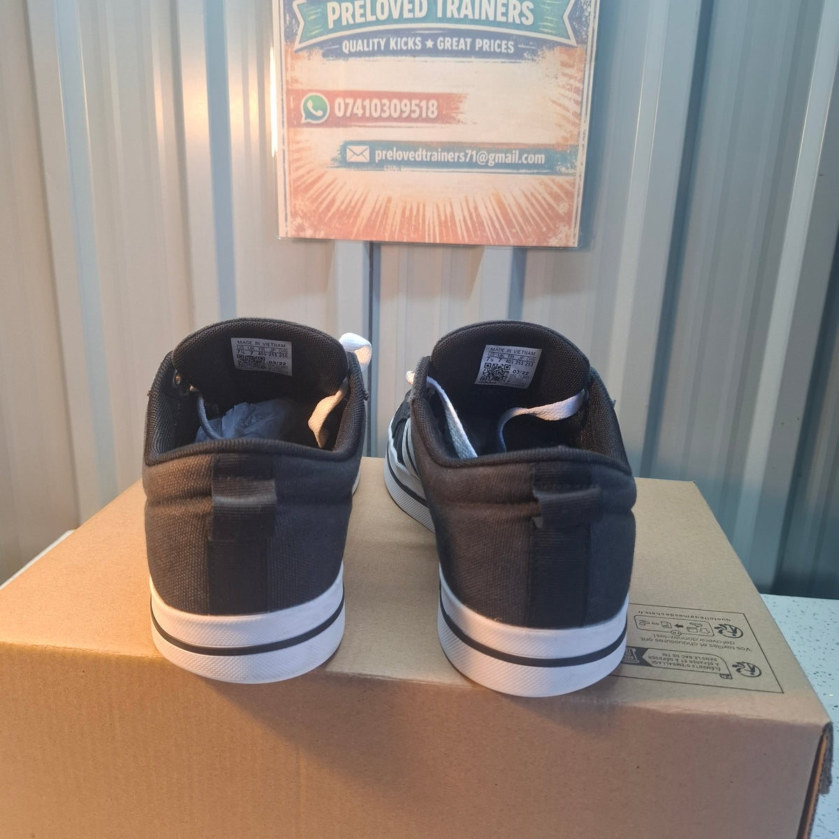 Adidas Bavara Trainers - Black & White, Very Good Condition UK 7