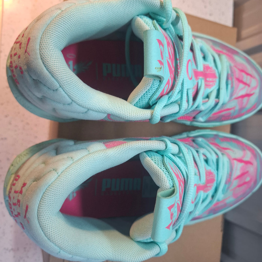 Puma MB.01 LaMelo Ball Trainers - Pink and Blue, UK 7.5