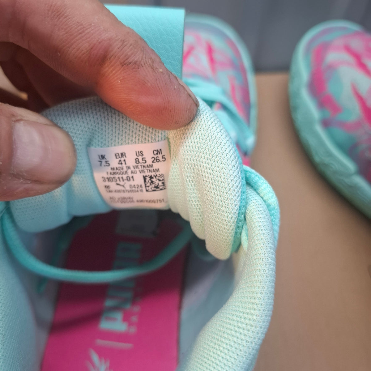 Puma MB.01 LaMelo Ball Trainers - Pink and Blue, UK 7.5