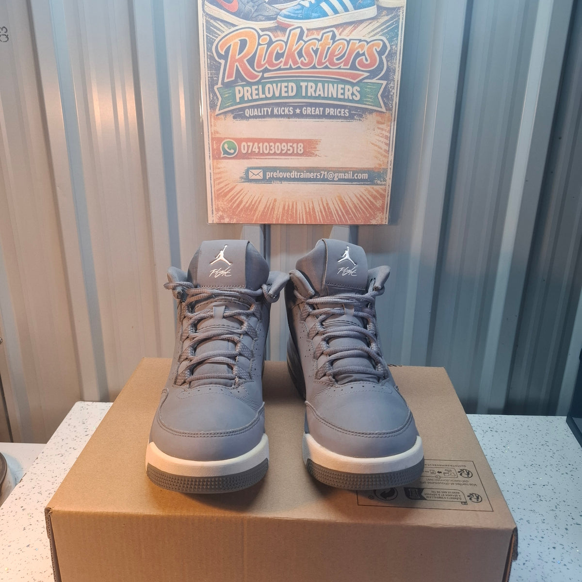 Jordan Flight Trainers UK 5.5 – Grey, Good Condition