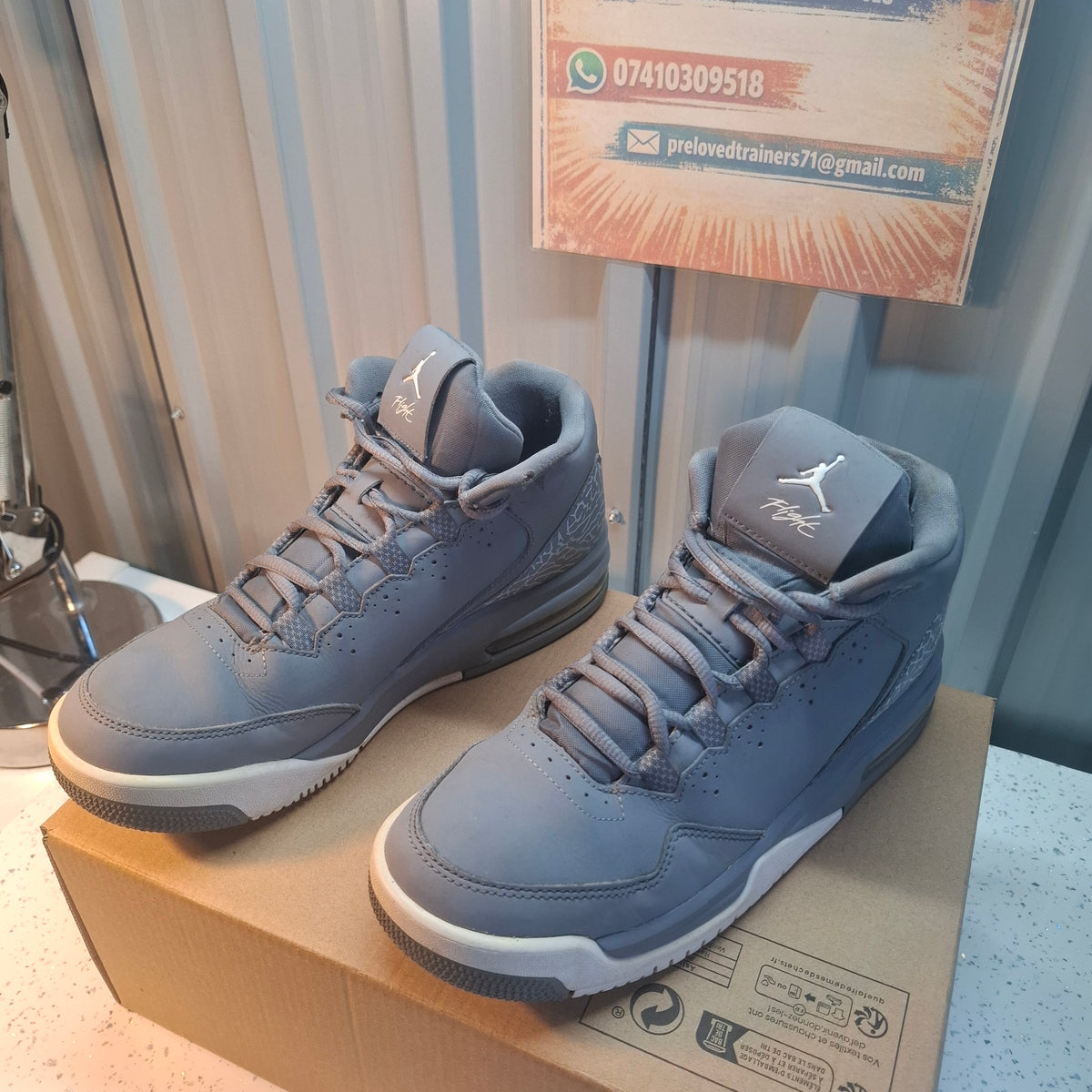 Jordan Flight Trainers UK 5.5 – Grey, Good Condition