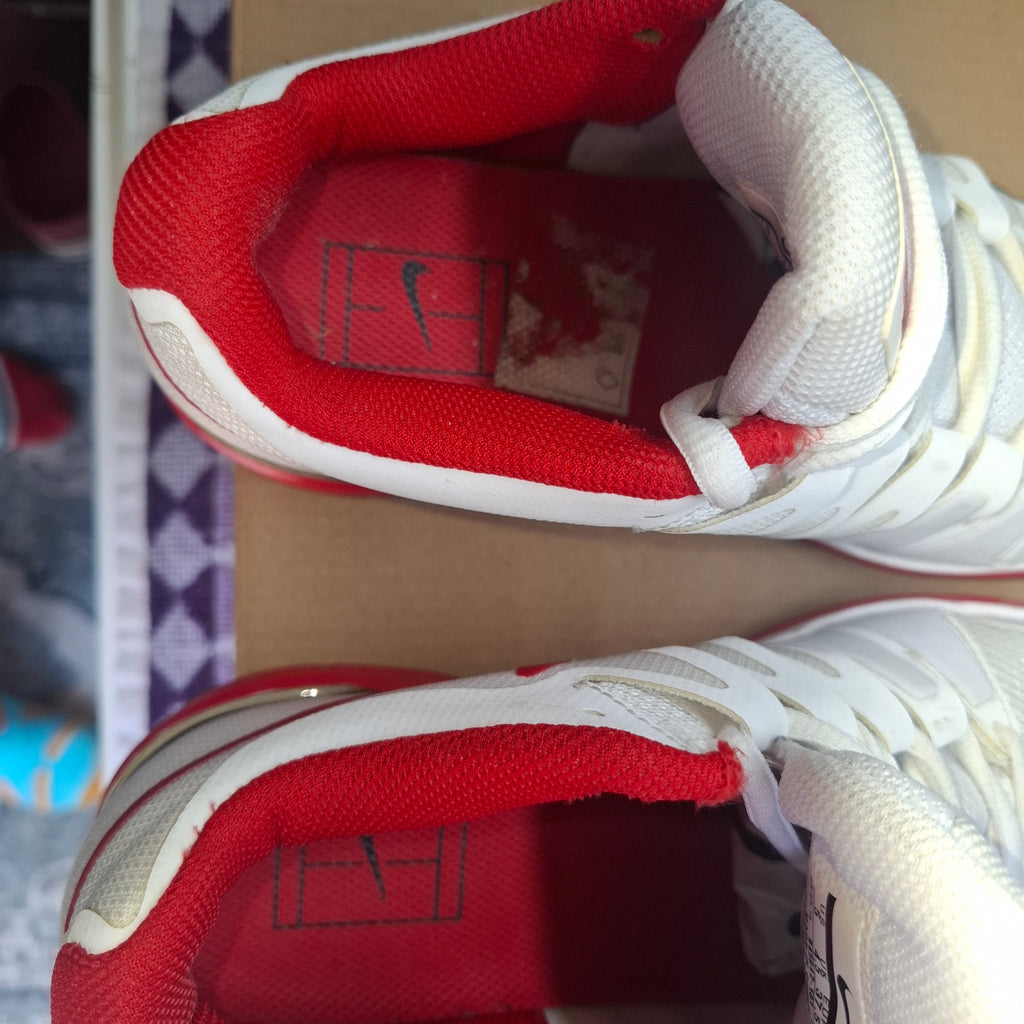 Nike Vapor Court Trainers - White and Red, Good Condition UK 5