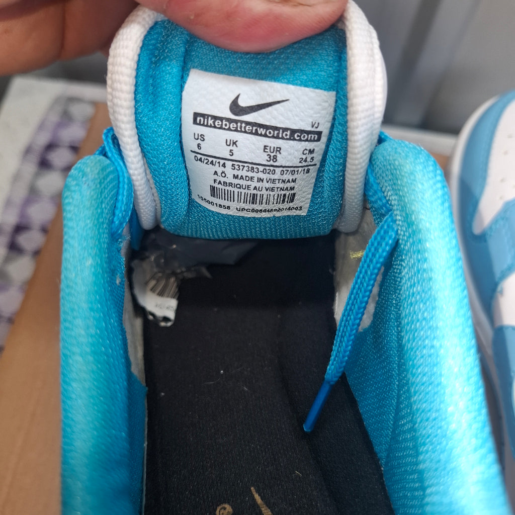Nike Dunk Low Trainers - Blue and White, Good Condition UK 5