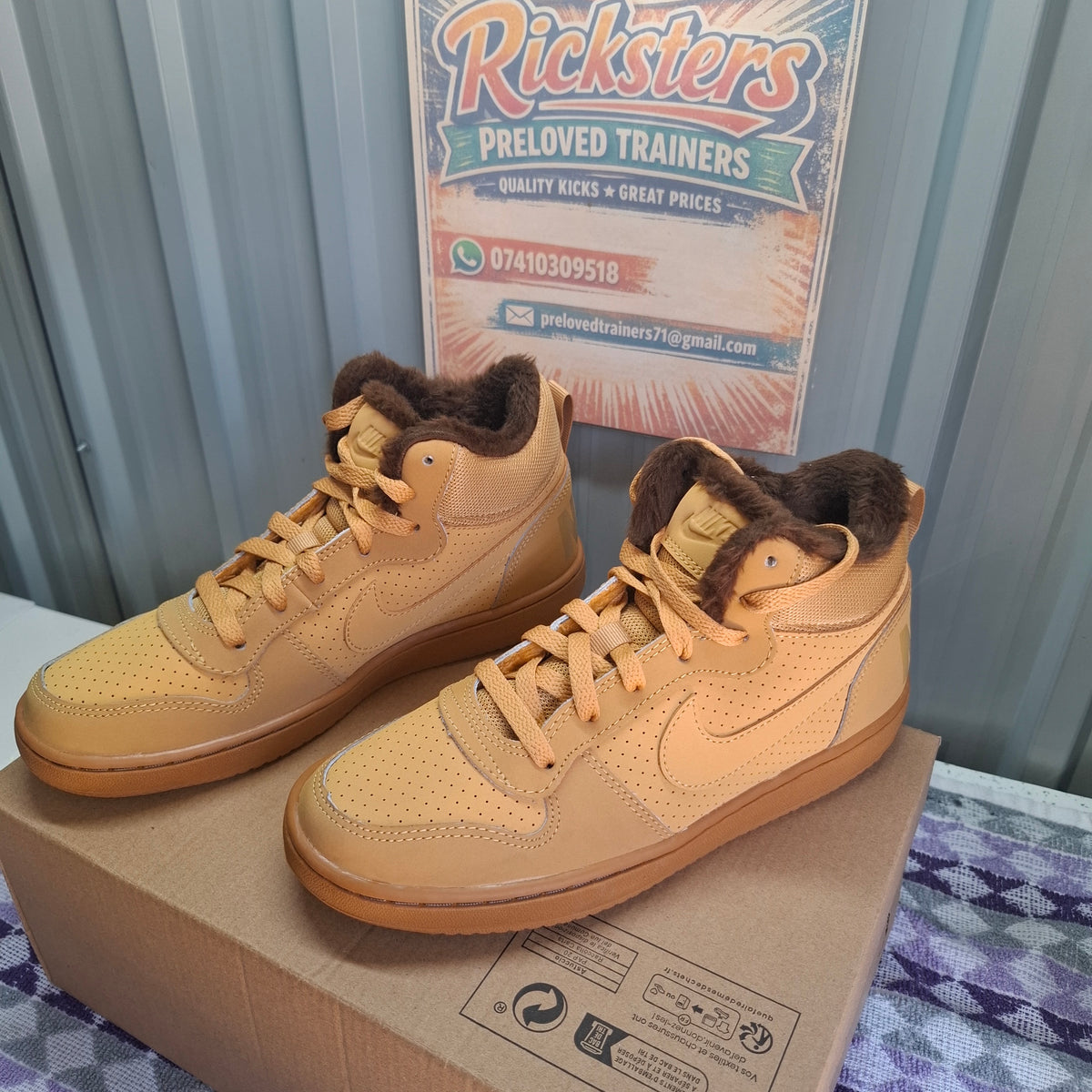 Nike Court Borough Mid 2 Trainers – Wheat/Brown, As Good As New