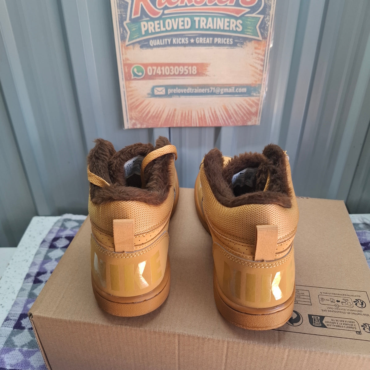 Nike Court Borough Mid 2 Trainers – Wheat/Brown, As Good As New