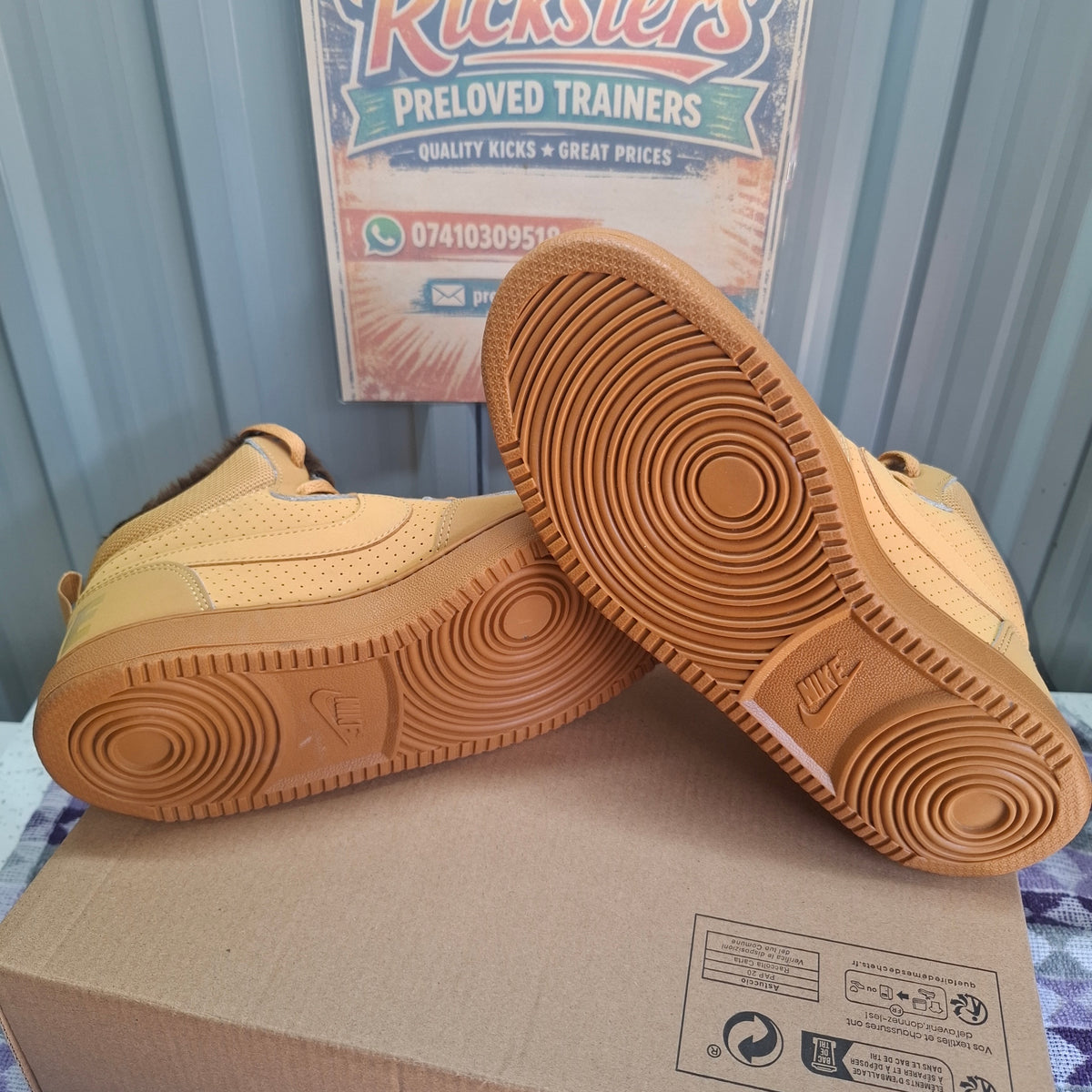 Nike Court Borough Mid 2 Trainers – Wheat/Brown, As Good As New