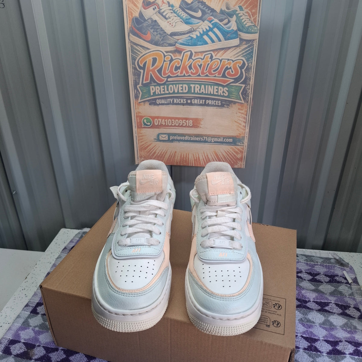 Nike Air Force 1 Shadow Trainers - Multicoloured, Good Condition UK 4.5