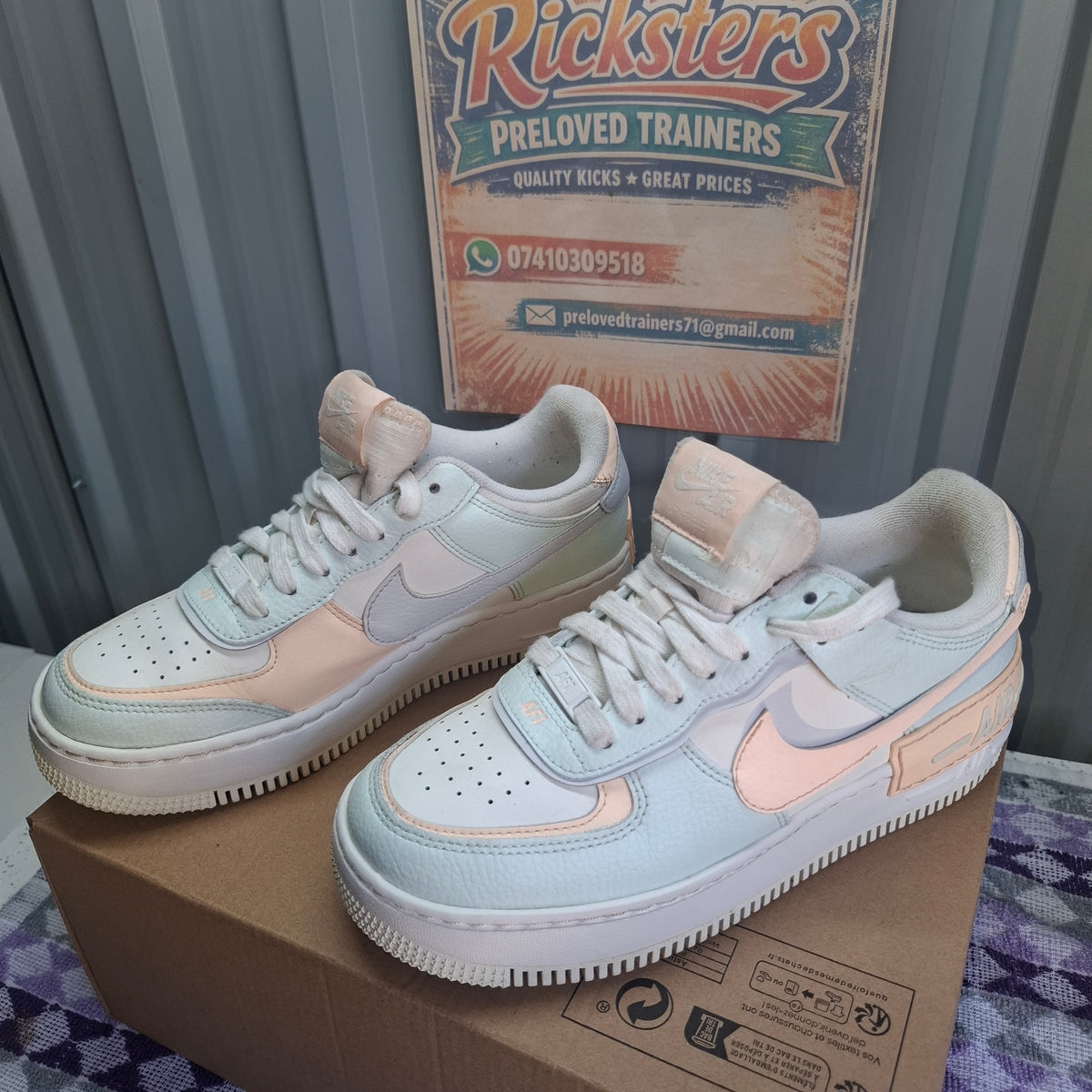 Nike Air Force 1 Shadow Trainers - Multicoloured, Good Condition UK 4.5