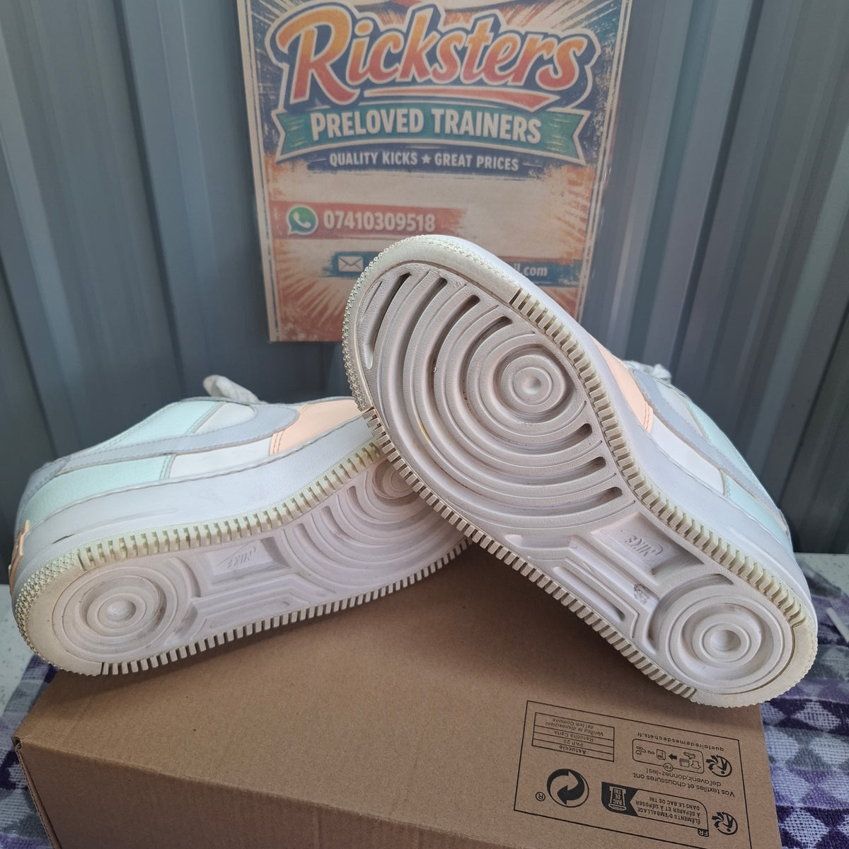 Nike Air Force 1 Shadow Trainers - Multicoloured, Good Condition UK 4.5