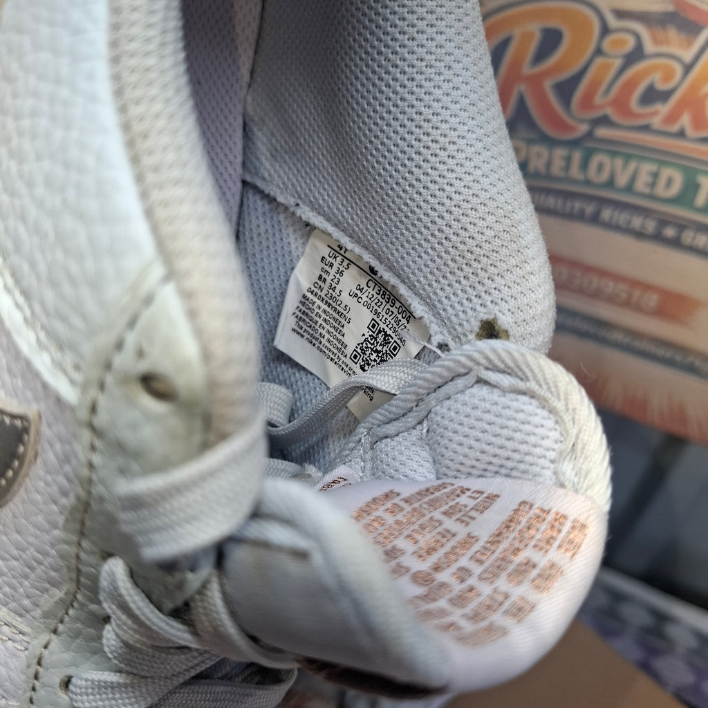 Nike Air Force 1 Trainers - White/Silver, Good Condition UK 3.5