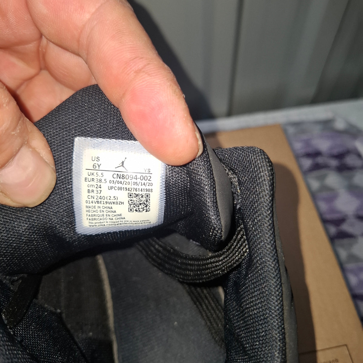 Jordan CN8094-002 Black Trainers - Good Condition, Size UK 5.5