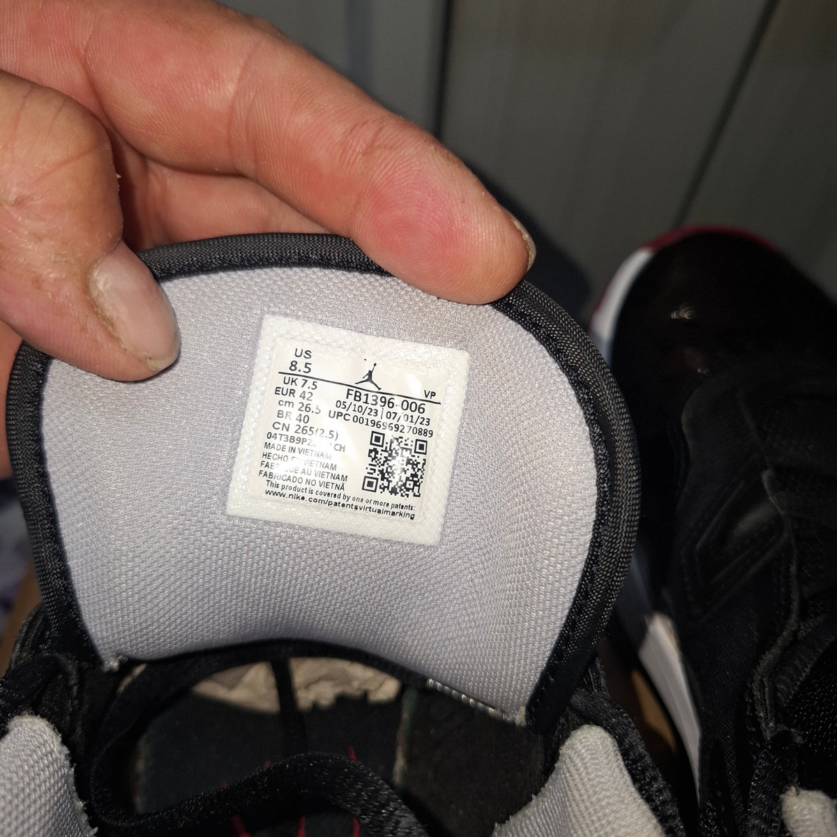 Jordan 11 CMFT Low Trainers - Black/Red, Size 7.5, Good Condition
