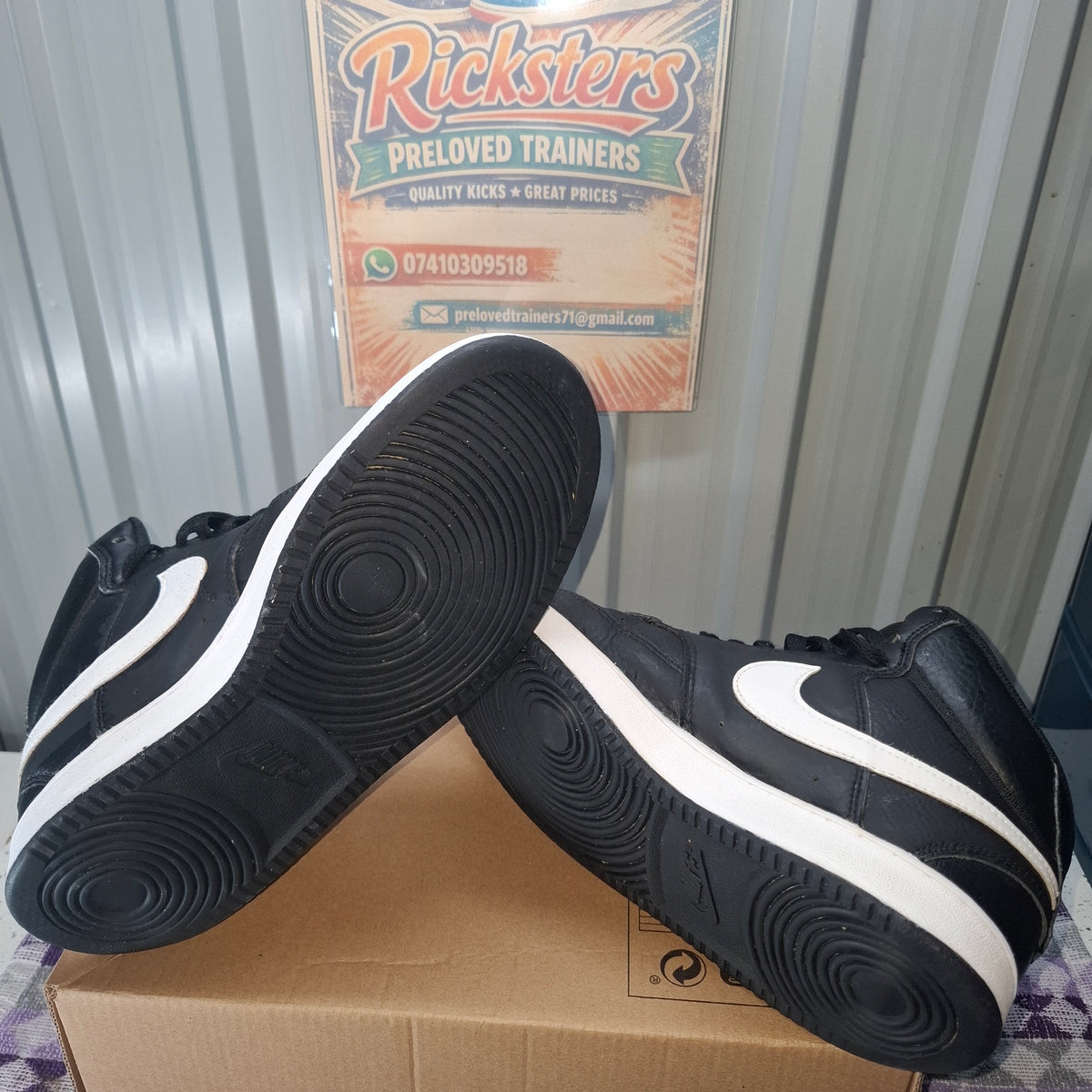 Nike Court Vision Mid Trainers - Black, Good Condition