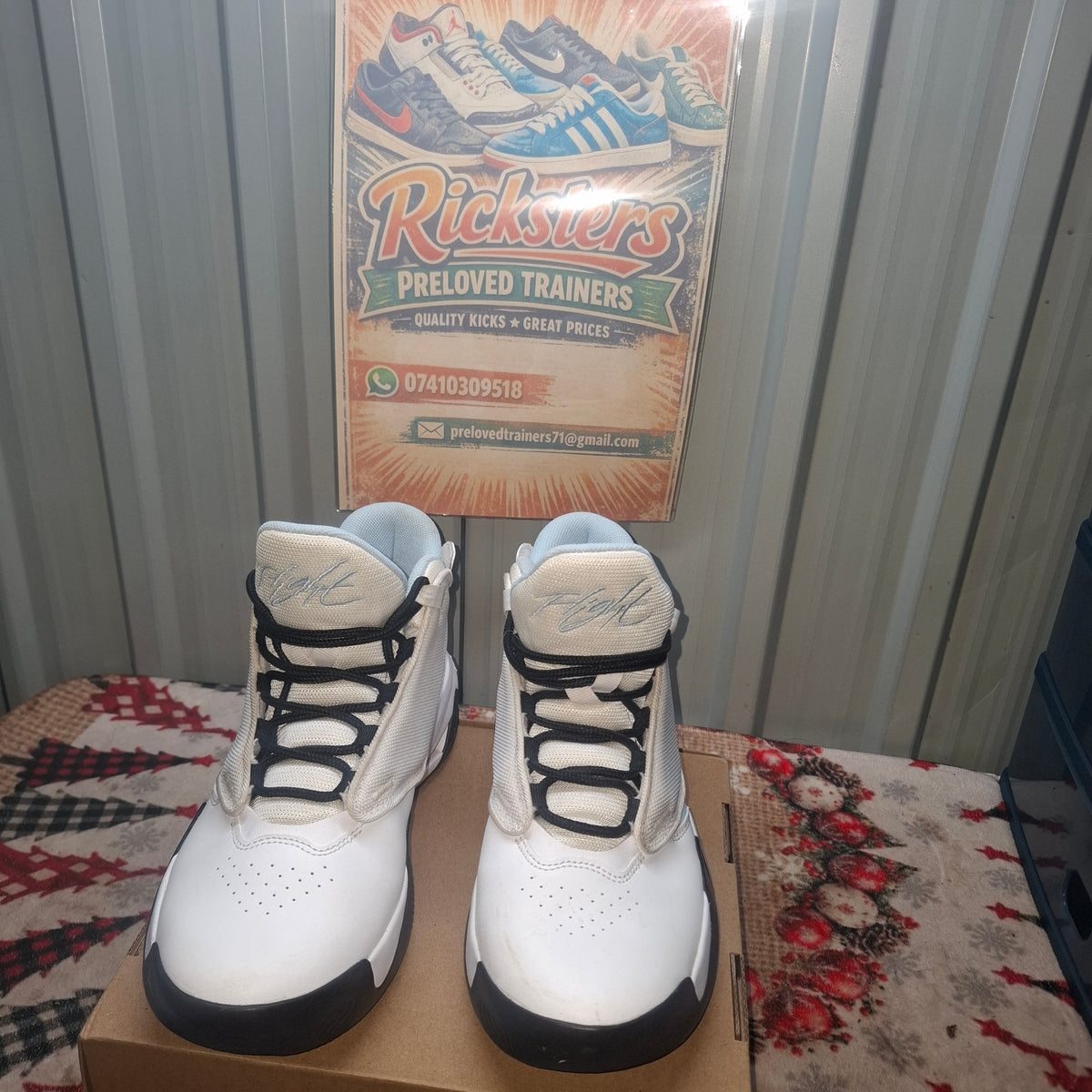 Jordan Jumpman Two Trey White and Black Trainers, UK 5.5