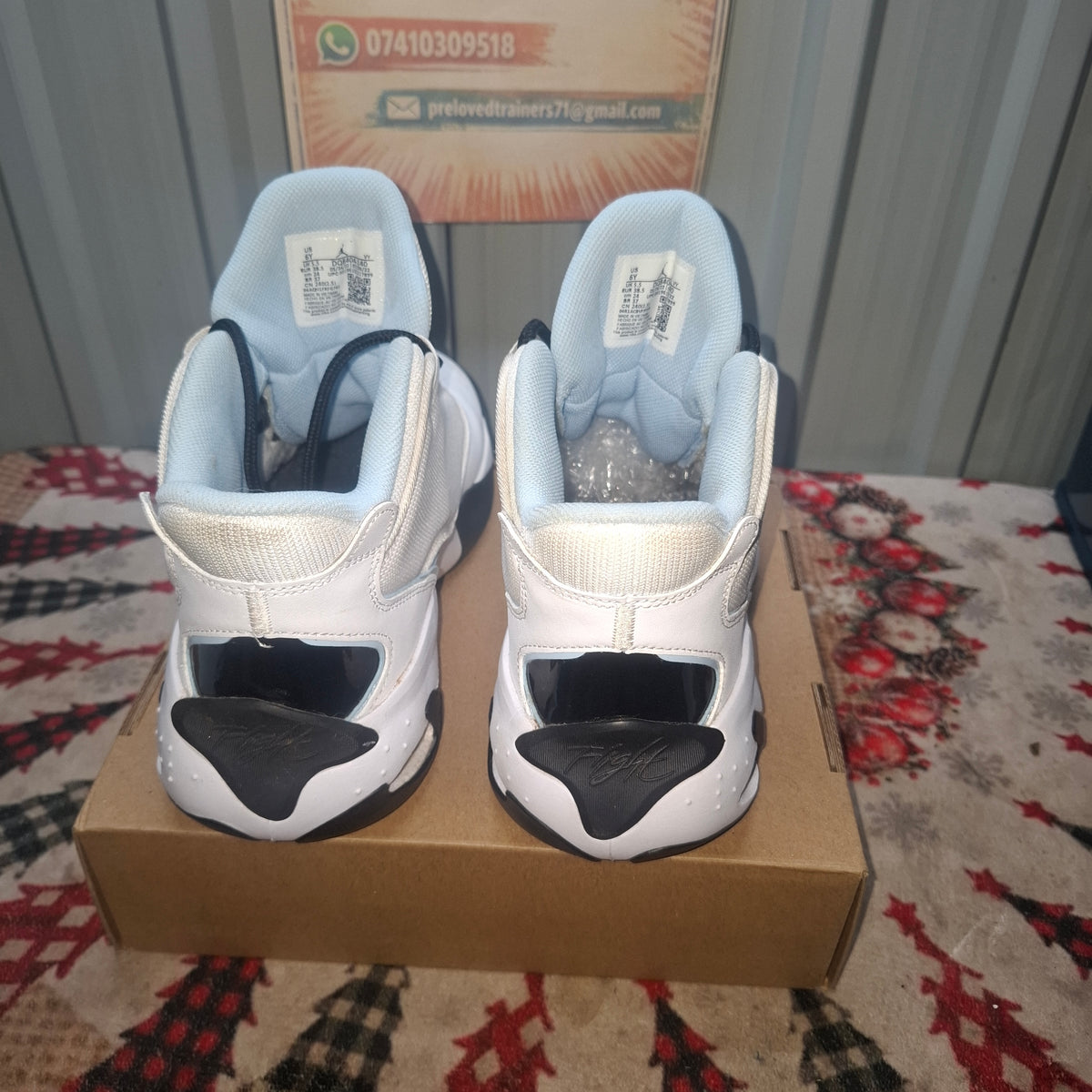 Jordan Jumpman Two Trey White and Black Trainers, UK 5.5