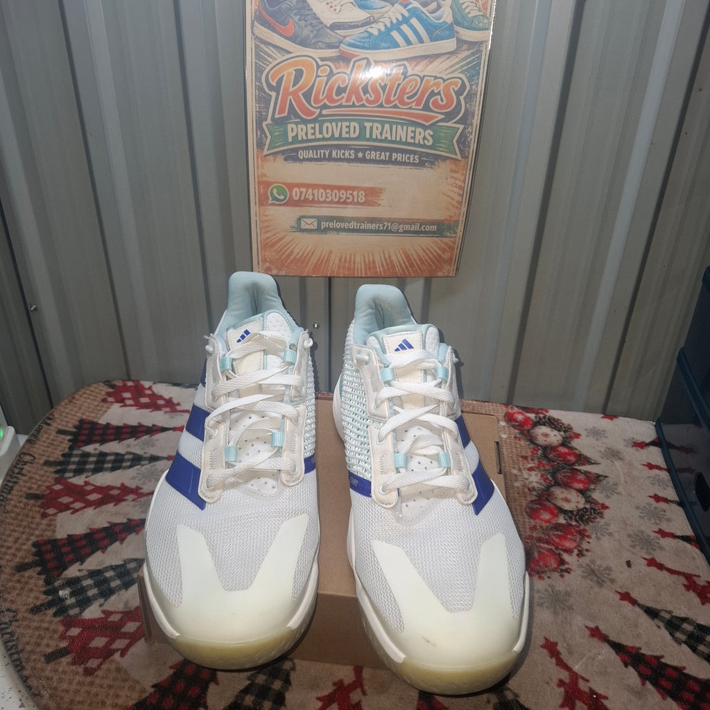 Adidas White & Blue Trainers - Excellent Condition, UK 14