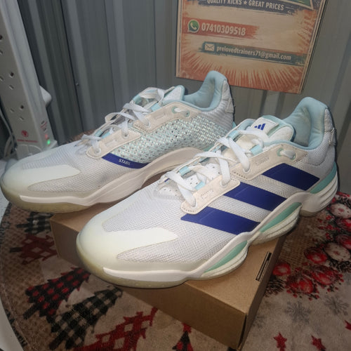 Adidas White & Blue Trainers - Excellent Condition, UK 14