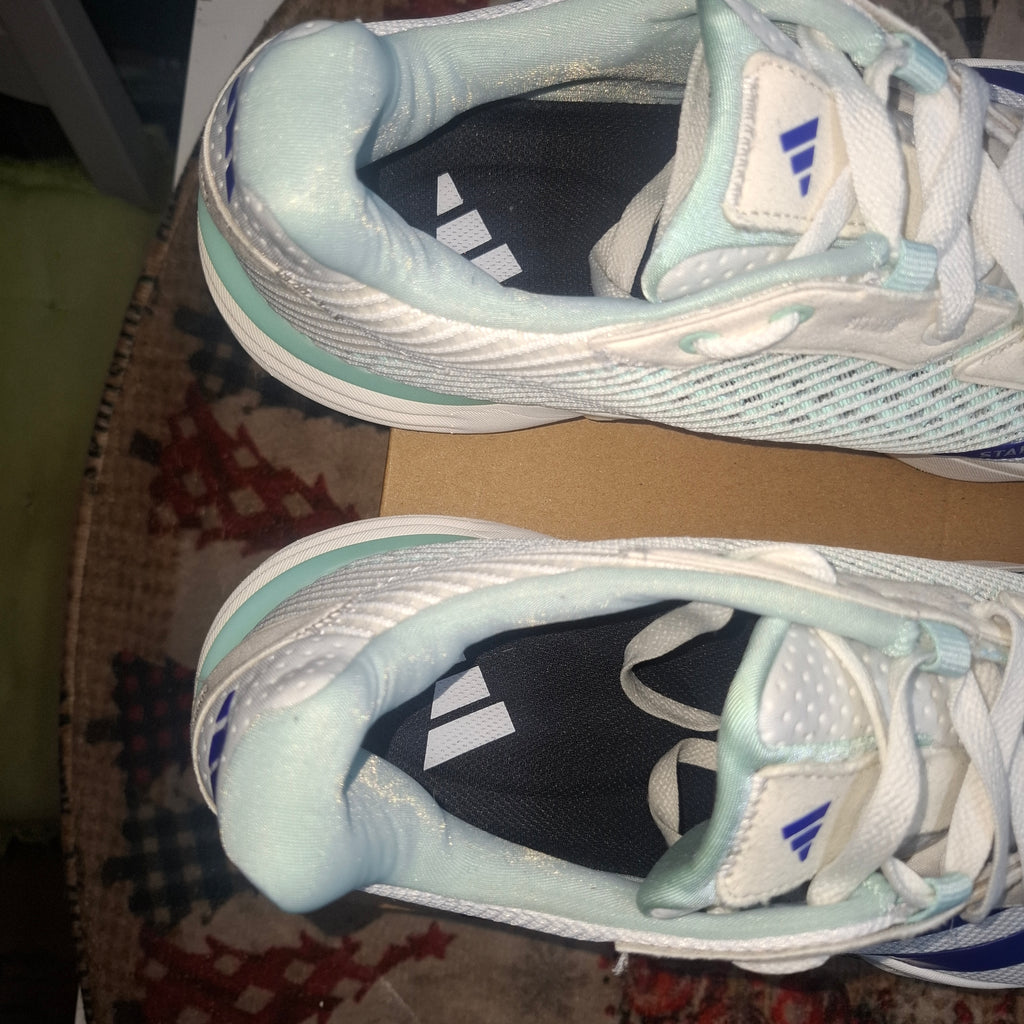 Adidas White & Blue Trainers - Excellent Condition, UK 14