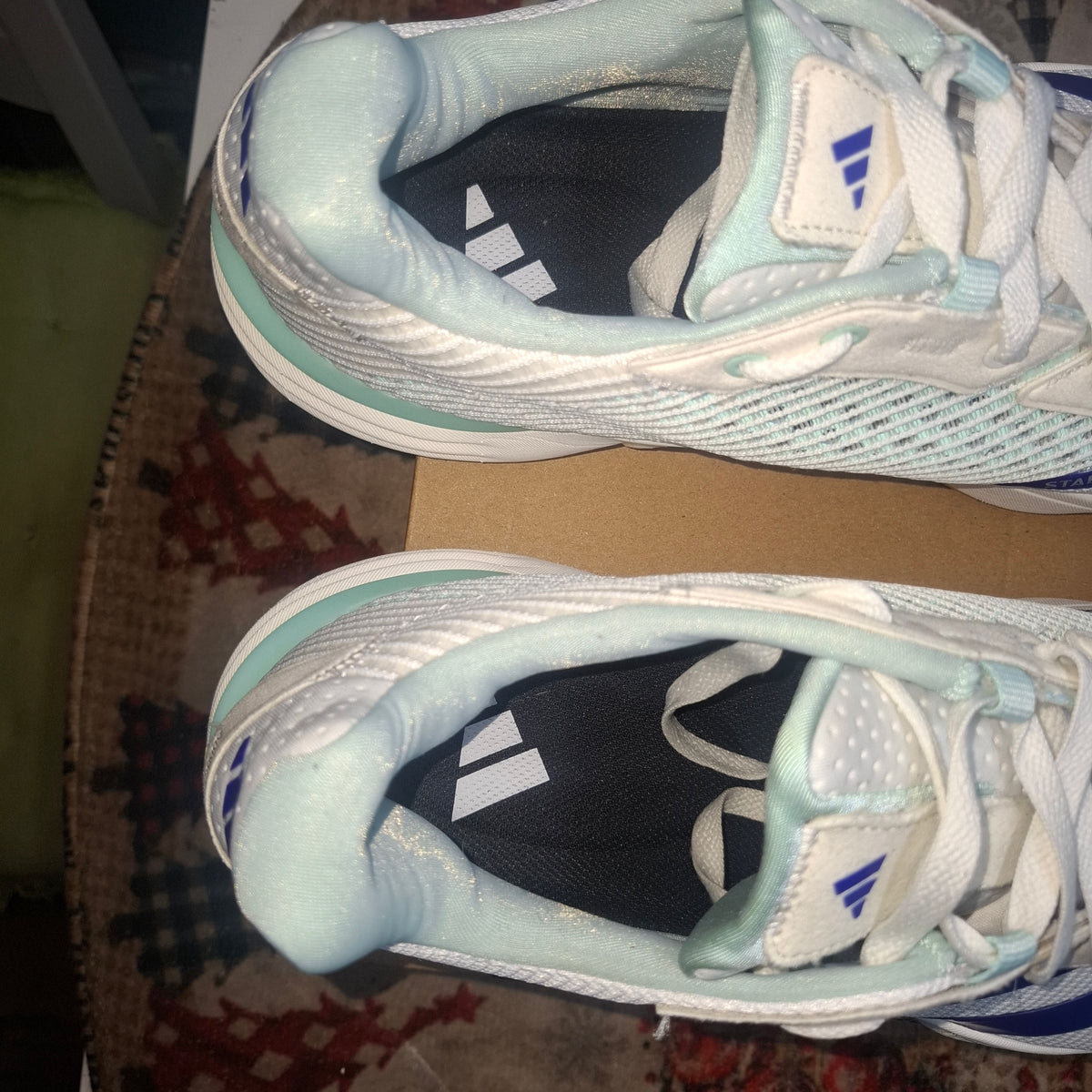 Adidas White & Blue Trainers - Excellent Condition, UK 14