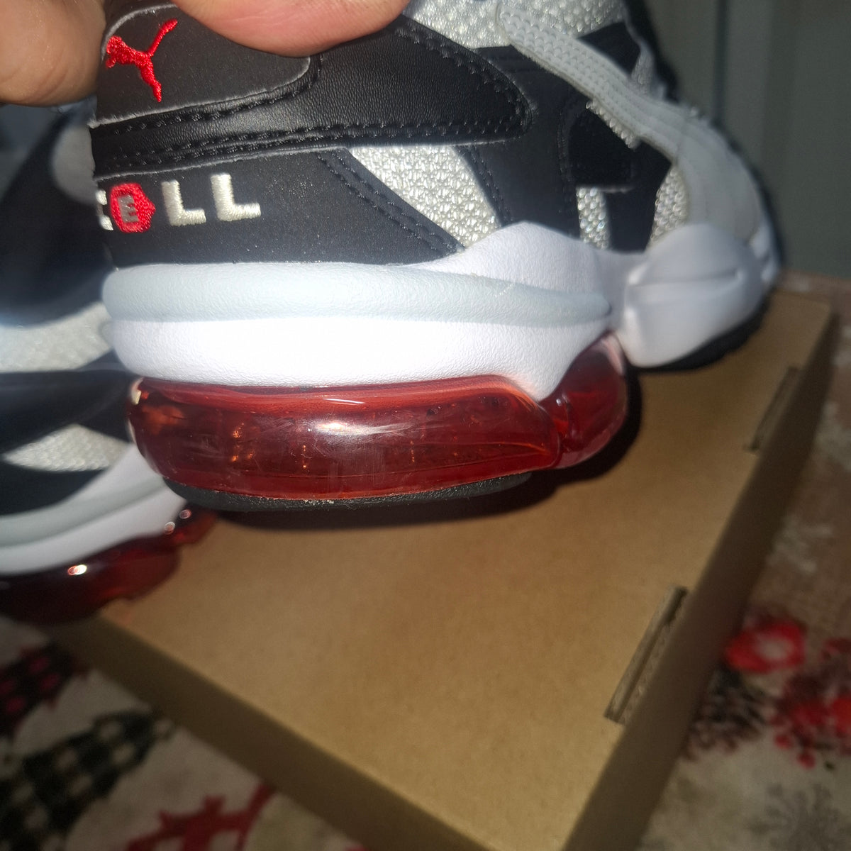 Puma Cell Trainers - Black, White & Red, UK 7