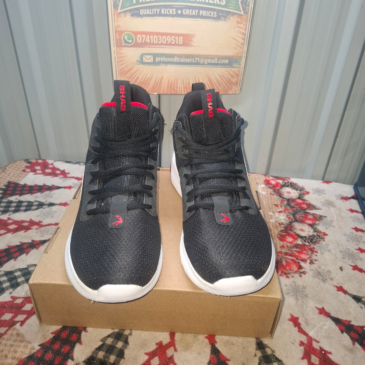 Shaq Attack Trainers – Black and Red, Very Good Condition, UK 7